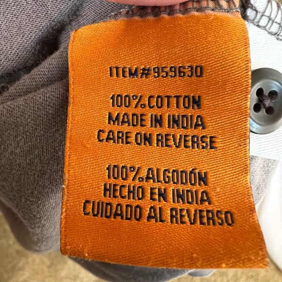 Tailor Vintage Long Sleeve Casual Cotton Henley Shirt Gray Mens Size M Spring - Picture 6 of 6